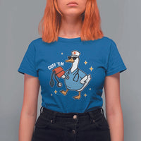 Cuff 'Em ER Nurse T Shirt For Women Funny Silly Goose Meme - Wonder Print Shop