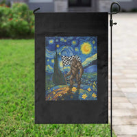 Bigfoot Racing Garden Flag Sasquatch Checkered Flag Starry Night Van Gogh - Wonder Print Shop
