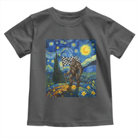 Bigfoot Racing Toddler T Shirt Sasquatch Checkered Flag Starry Night Van Gogh - Wonder Print Shop