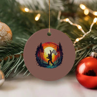 Bigfoot Racing Ceramic Ornament Sasquatch Checkered Flag - Wonder Print Shop