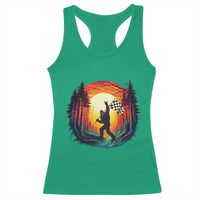 Bigfoot Racing Racerback Tank Top Sasquatch Checkered Flag - Wonder Print Shop