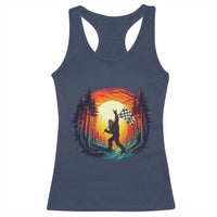 Bigfoot Racing Racerback Tank Top Sasquatch Checkered Flag - Wonder Print Shop