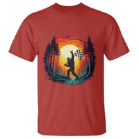 Bigfoot Racing T Shirt Sasquatch Checkered Flag - Wonder Print Shop