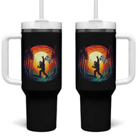 Bigfoot Racing Tumbler With Handle Sasquatch Checkered Flag