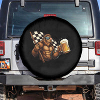 Funny Bigfoot Spare Tire Cover Sasquatch Drinking Beer Racing Car - Wonder Print Shop