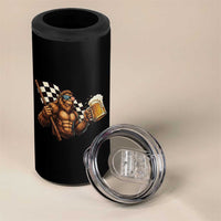 Funny Bigfoot 4 in 1 Can Cooler Tumbler Sasquatch Drinking Beer Racing Car