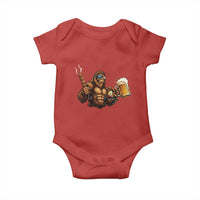 Funny Bigfoot BBQ Party Baby Onesie Sasquatch Drinking Beer Celebrate Championship - Wonder Print Shop