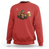 Funny Bigfoot BBQ Party Sweatshirt Sasquatch Drinking Beer Celebrate Championship - Wonder Print Shop