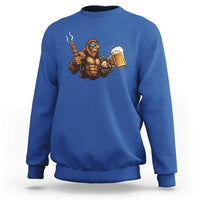 Funny Bigfoot BBQ Party Sweatshirt Sasquatch Drinking Beer Celebrate Championship - Wonder Print Shop