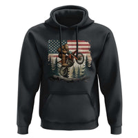 Bigfoot Dirt Bike Hoodie Patriotic Sasquatch American Flag - Wonder Print Shop