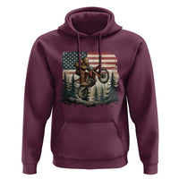 Bigfoot Dirt Bike Hoodie Patriotic Sasquatch American Flag - Wonder Print Shop