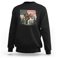 Bigfoot Dirt Bike Sweatshirt Patriotic Sasquatch American Flag - Wonder Print Shop