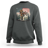 Bigfoot Dirt Bike Sweatshirt Patriotic Sasquatch American Flag - Wonder Print Shop