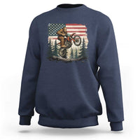 Bigfoot Dirt Bike Sweatshirt Patriotic Sasquatch American Flag - Wonder Print Shop