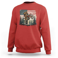Bigfoot Dirt Bike Sweatshirt Patriotic Sasquatch American Flag - Wonder Print Shop