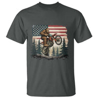 Bigfoot Dirt Bike T Shirt Patriotic Sasquatch American Flag - Wonder Print Shop