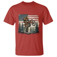 Bigfoot Dirt Bike T Shirt Patriotic Sasquatch American Flag - Wonder Print Shop