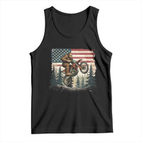 Bigfoot Dirt Bike Tank Top Patriotic Sasquatch American Flag - Wonder Print Shop