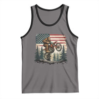 Bigfoot Dirt Bike Tank Top Patriotic Sasquatch American Flag - Wonder Print Shop