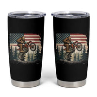 Bigfoot Dirt Bike Tumbler Cup Patriotic Sasquatch American Flag