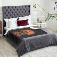 Bigfoot Dirt Bike Throw Blanket Sasquatch Halloween Creepy Biker - Wonder Print Shop