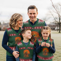 Bigfoot Dirt Bike V-Neck Knit Sweater Vest Sasquatch Halloween Creepy Biker - Wonder Print Shop