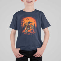 Bigfoot Dirt Bike T Shirt For Kid Sasquatch Halloween Creepy Biker - Wonder Print Shop