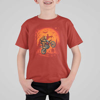 Bigfoot Dirt Bike T Shirt For Kid Sasquatch Halloween Creepy Biker - Wonder Print Shop