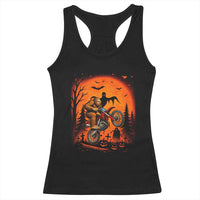 Bigfoot Dirt Bike Racerback Tank Top Sasquatch Halloween Creepy Biker - Wonder Print Shop