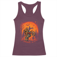 Bigfoot Dirt Bike Racerback Tank Top Sasquatch Halloween Creepy Biker - Wonder Print Shop