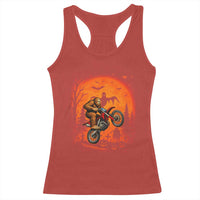 Bigfoot Dirt Bike Racerback Tank Top Sasquatch Halloween Creepy Biker - Wonder Print Shop