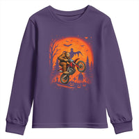 Bigfoot Dirt Bike Youth Sweatshirt Sasquatch Halloween Creepy Biker - Wonder Print Shop