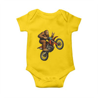 Bigfoot Dirt Bike Baby Onesie Motocross Sasquatch Rock On Hand - Wonder Print Shop