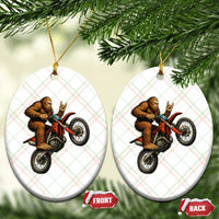 Bigfoot Dirt Bike Ceramic Ornament Motocross Sasquatch Rock On Hand - Wonder Print Shop