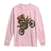 Bigfoot Dirt Bike Long Sleeve Shirt Motocross Sasquatch Rock On Hand - Wonder Print Shop