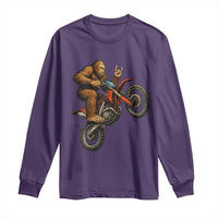 Bigfoot Dirt Bike Long Sleeve Shirt Motocross Sasquatch Rock On Hand - Wonder Print Shop