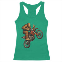 Bigfoot Dirt Bike Racerback Tank Top Motocross Sasquatch Rock On Hand - Wonder Print Shop