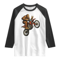 Bigfoot Dirt Bike Raglan Shirt Motocross Sasquatch Rock On Hand - Wonder Print Shop