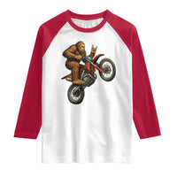 Bigfoot Dirt Bike Raglan Shirt Motocross Sasquatch Rock On Hand - Wonder Print Shop