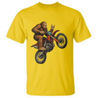 Bigfoot Dirt Bike T Shirt Motocross Sasquatch Rock On Hand - Wonder Print Shop