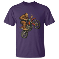 Bigfoot Dirt Bike T Shirt Motocross Sasquatch Rock On Hand - Wonder Print Shop
