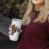 Bigfoot Dirt Bike Tumbler Cup Motocross Sasquatch Rock On Hand