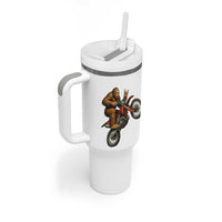 Bigfoot Dirt Bike Tumbler With Handle Motocross Sasquatch Rock On Hand