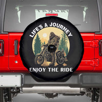 Motorcycle Bigfoot Sasquatch Spare Tire Cover Life Is A Journey Enjoy The Ride - Wonder Print Shop