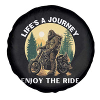 Motorcycle Bigfoot Sasquatch Spare Tire Cover Life Is A Journey Enjoy The Ride - Wonder Print Shop