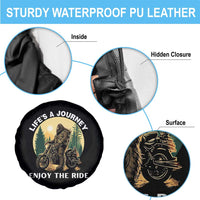 Motorcycle Bigfoot Sasquatch Spare Tire Cover Life Is A Journey Enjoy The Ride - Wonder Print Shop