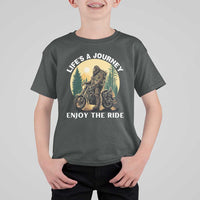 Motorcycle Bigfoot Sasquatch T Shirt For Kid Life Is A Journey Enjoy The Ride - Wonder Print Shop