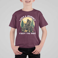 Motorcycle Bigfoot Sasquatch T Shirt For Kid Life Is A Journey Enjoy The Ride - Wonder Print Shop