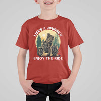 Motorcycle Bigfoot Sasquatch T Shirt For Kid Life Is A Journey Enjoy The Ride - Wonder Print Shop