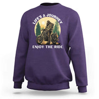 Motorcycle Bigfoot Sasquatch Sweatshirt Life Is A Journey Enjoy The Ride - Wonder Print Shop